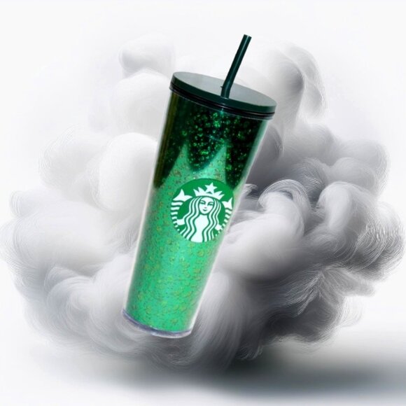 Starbucks Green Mercury Glitter 24 OZ Screw Lid Straw Siren Mermaid Logo… - Picture 1 of 6